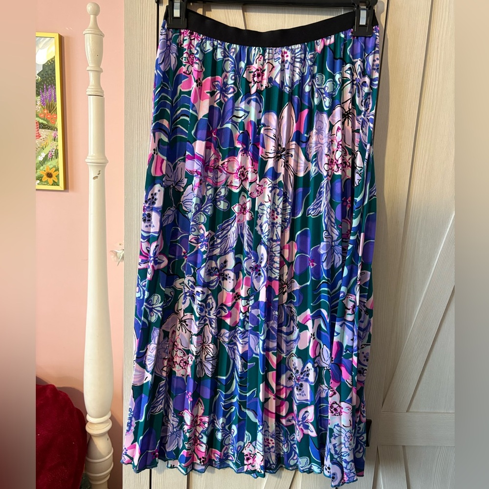 Lilly Pulitzer Vibrant Floral Maxi Skirt - Pink, Blue, Green